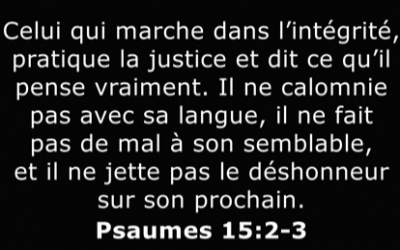 Celui qui marche dans l’intégrité